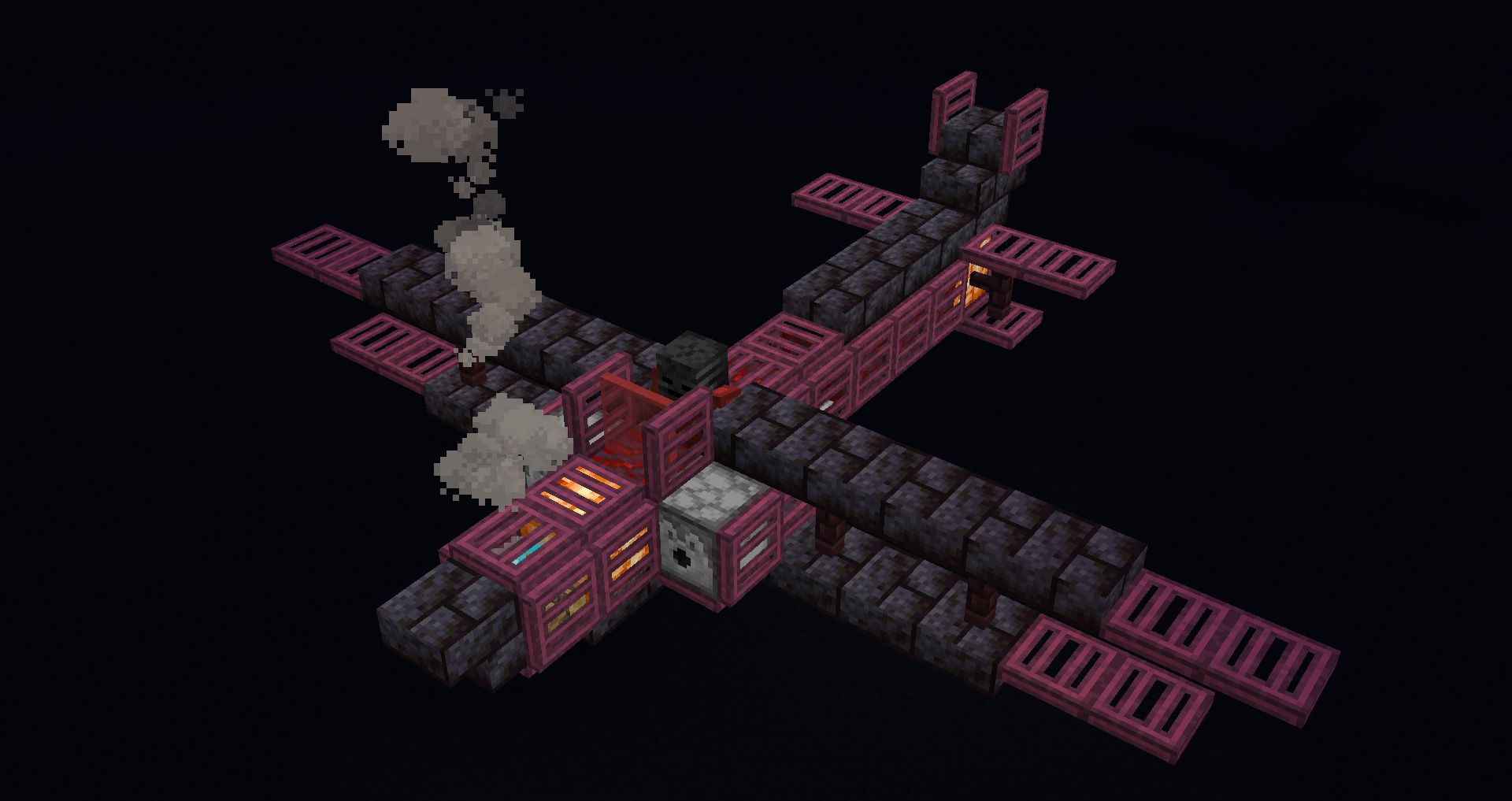 Made A Nether Biplane With The New Blocks! Working Dispenser Cannons ...