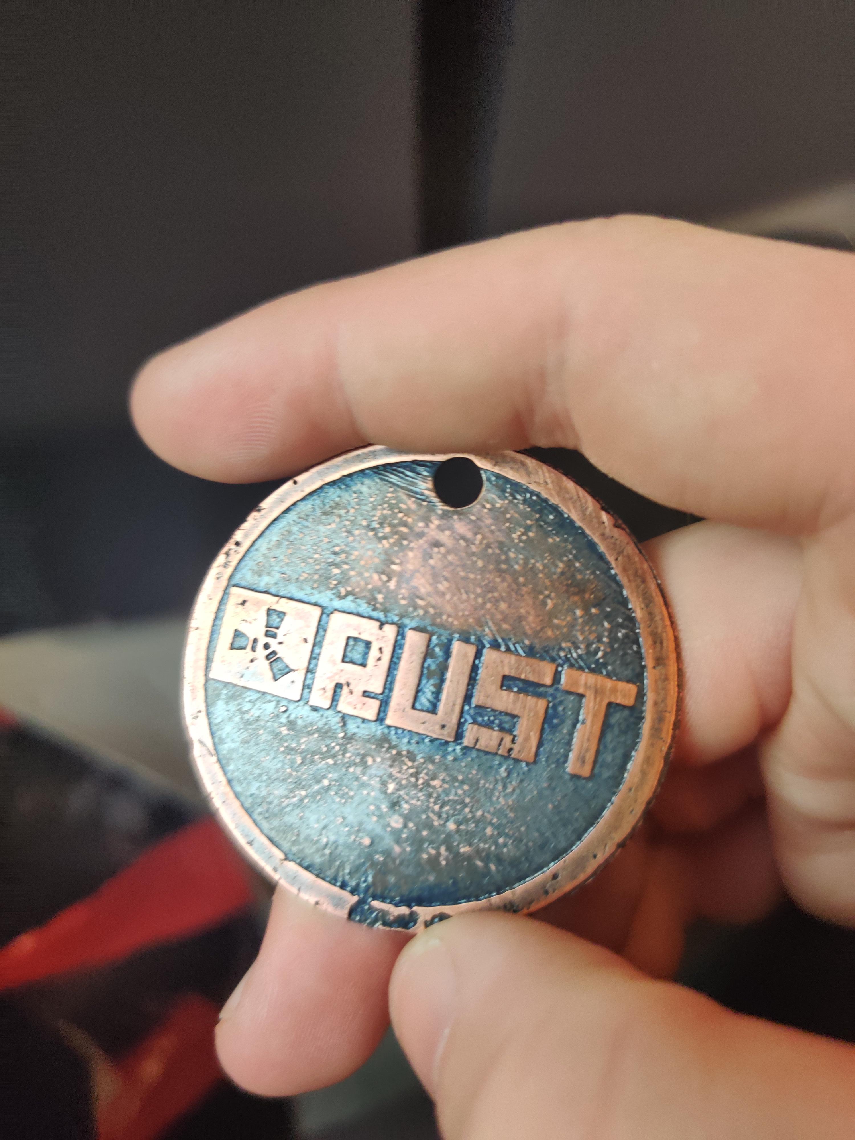 Die Rust Coin Made a rust coin in Art and Design at school hope u guys like it tho ...
