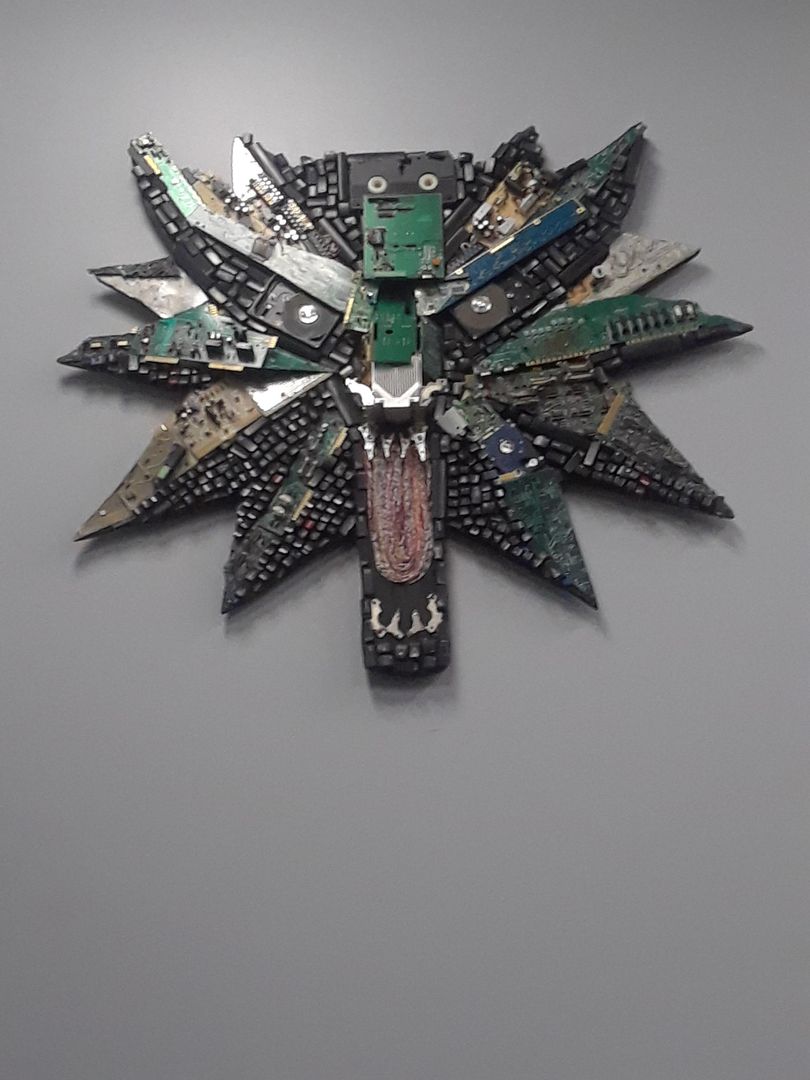 Made from recycled computer parts at my college