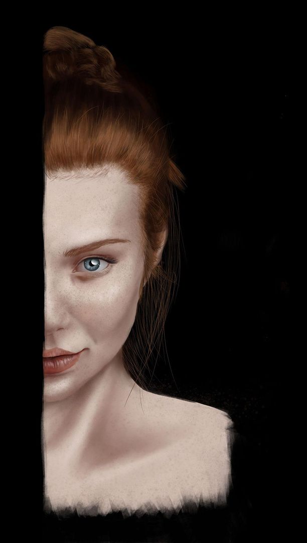 Made on my Windows Surface Laptop (1st gen). Spent about 5-6 hours on this one. My hand hurts now, so I don't think I'll be doing the other side of her face. LOL