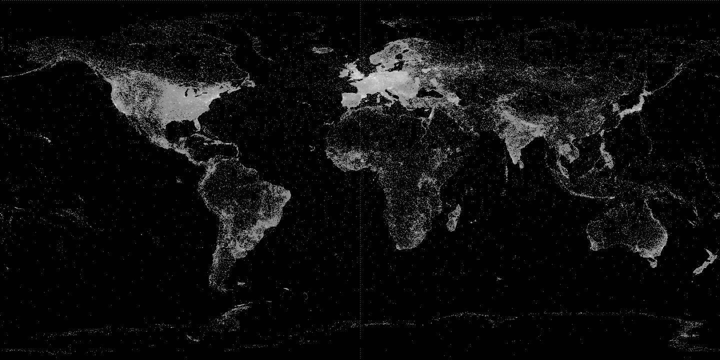 Wikipedia. Location Map of all the location coordinates cited in Wikipedia articles [image ...