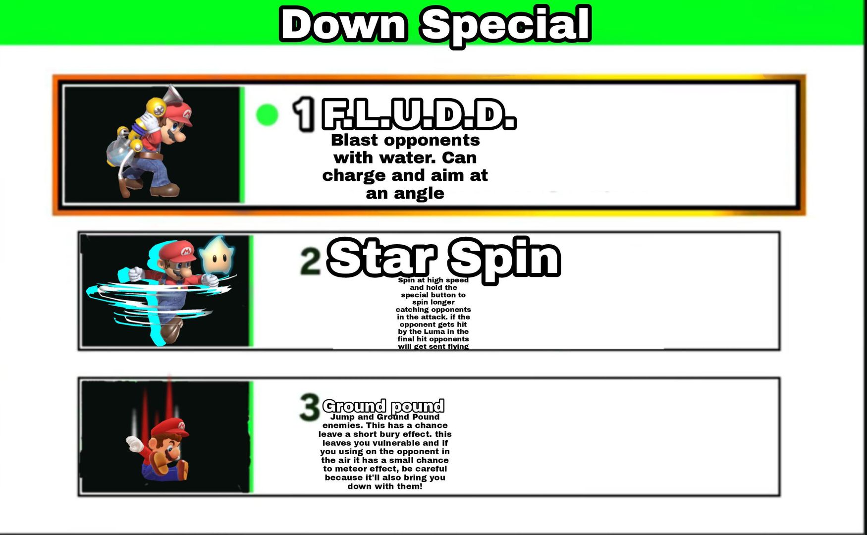 Mario custom down special
