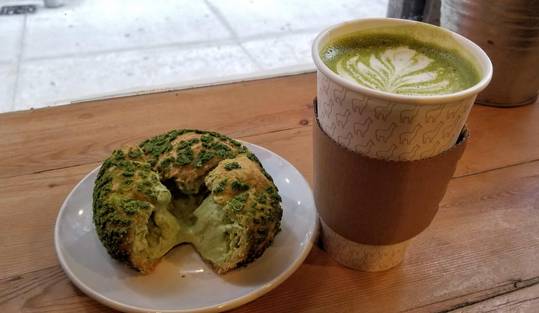 Matcha Cream Puff with Match-ing Latte