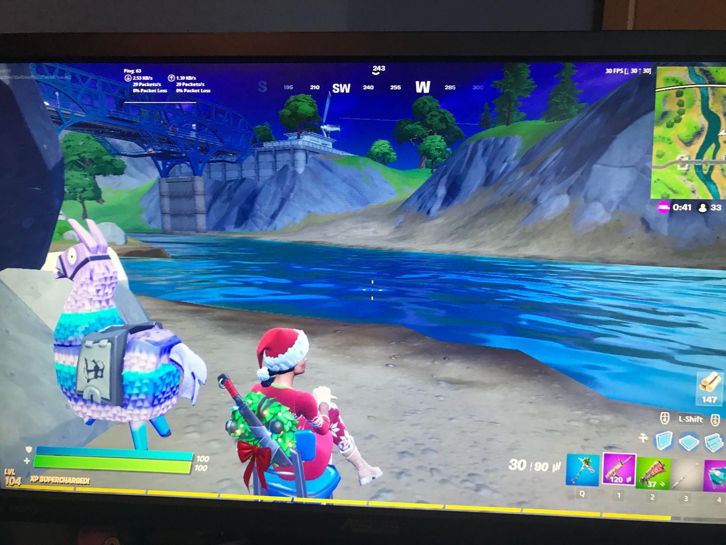 Me and the llama are chillin on the beach!