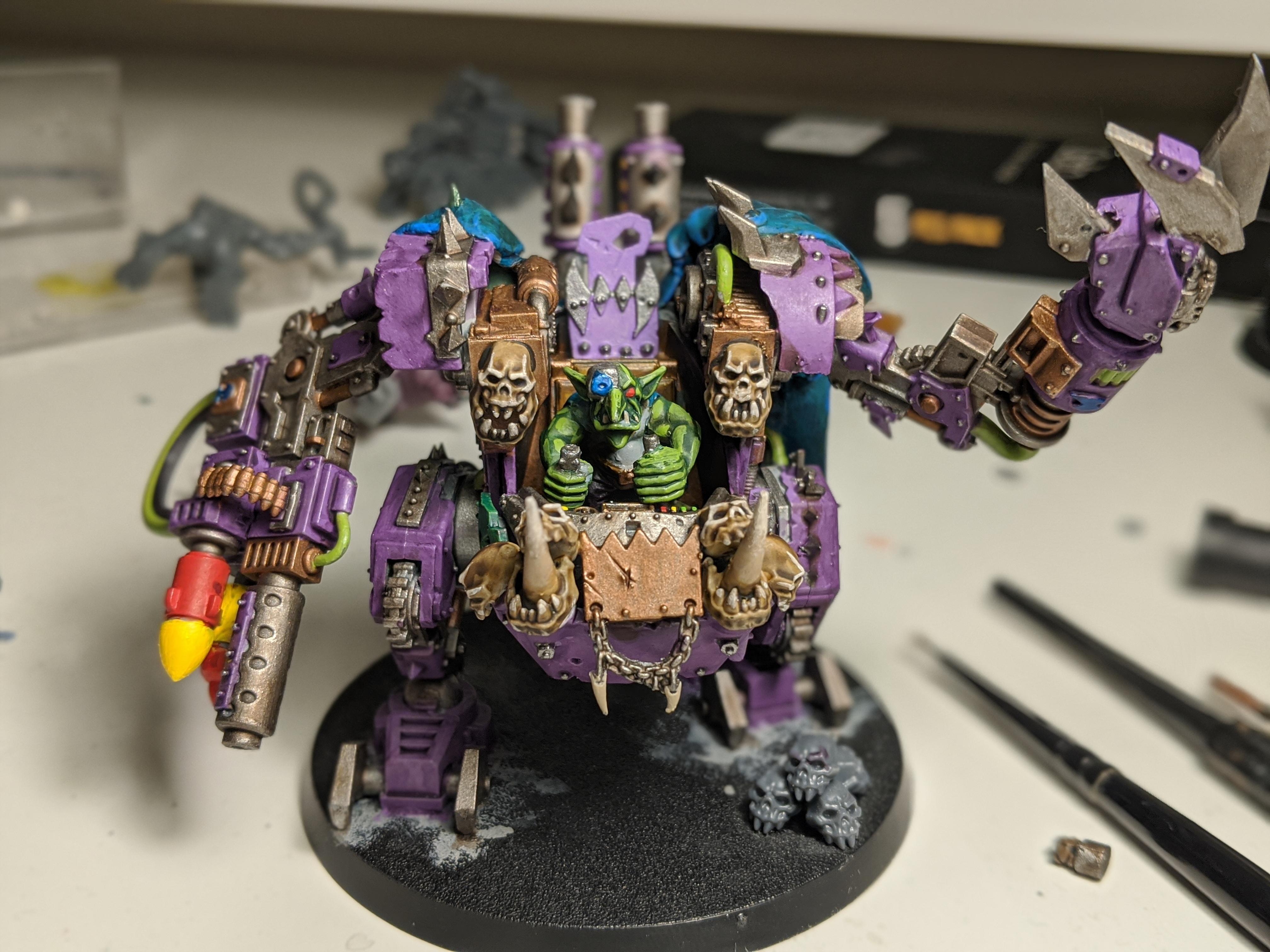 Meet Giblitz! Kitbashed Grot Warboss in Mega-armor! Thoughts? | Scrolller