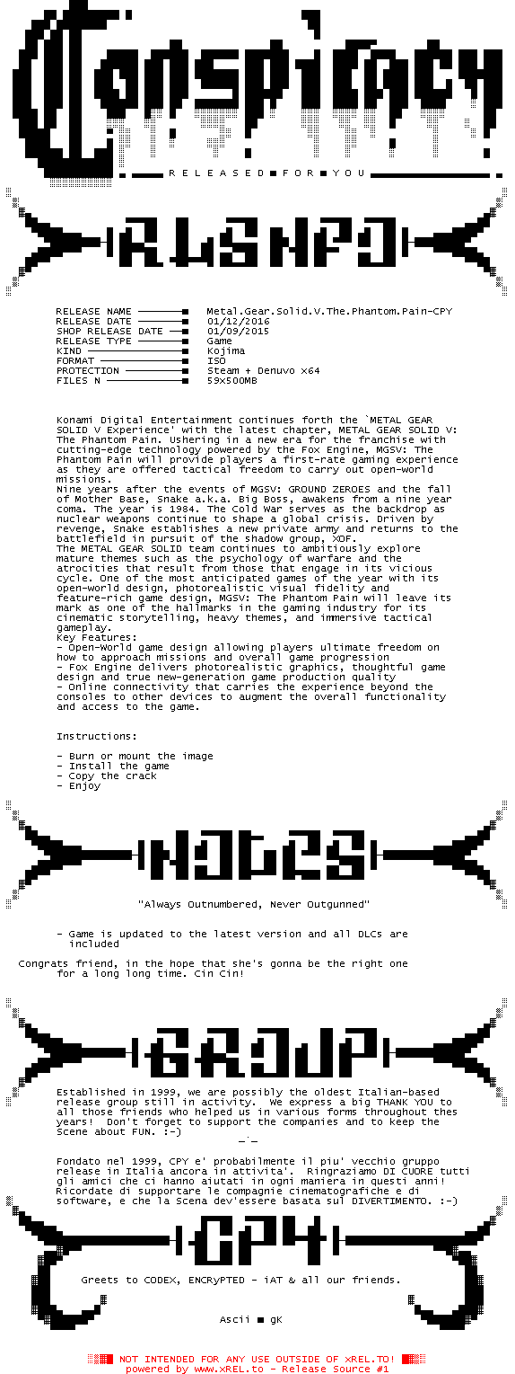 Metal Gear Solid V The Phantom Pain CPY