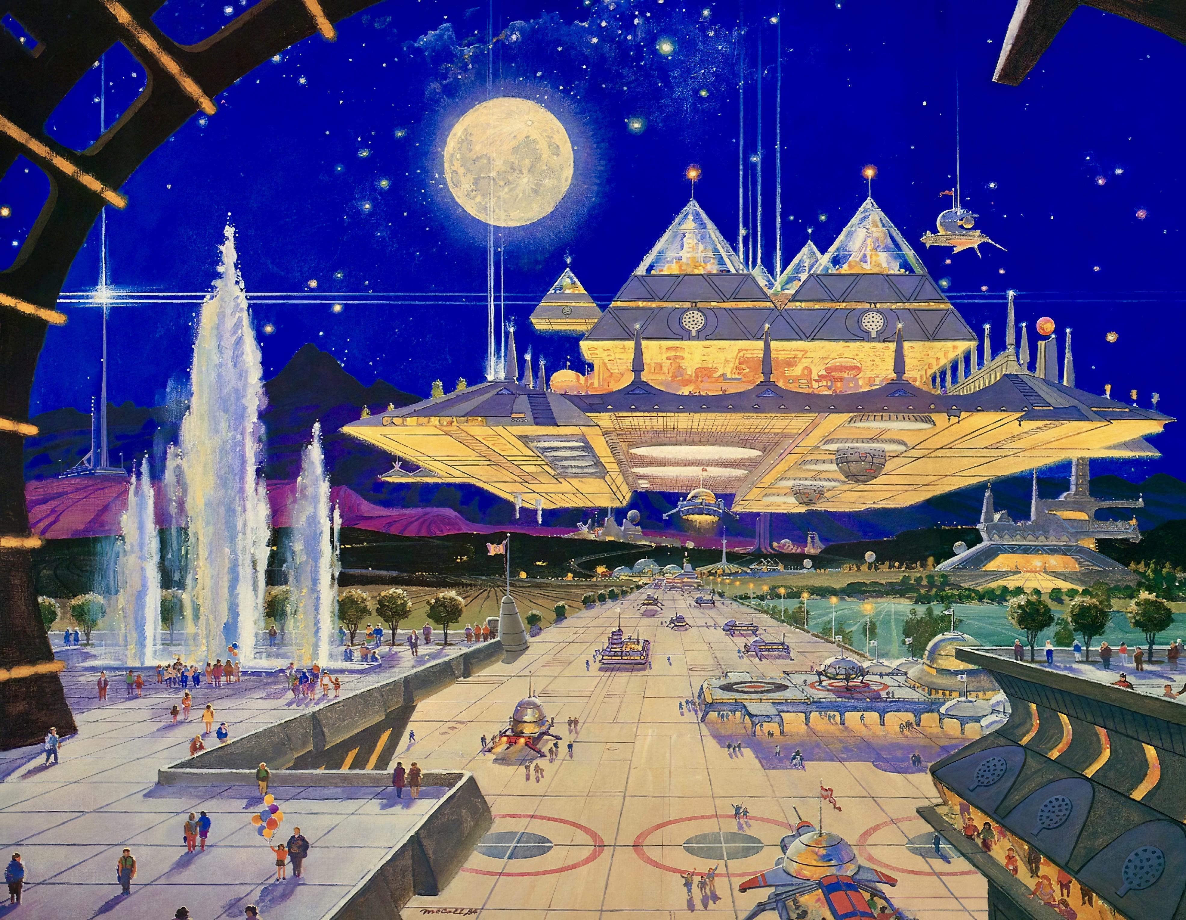 'Metropolis 2050' by NASA illustrator Robert McCall, 1984