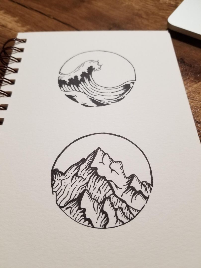 Minimalist doodles of nature
