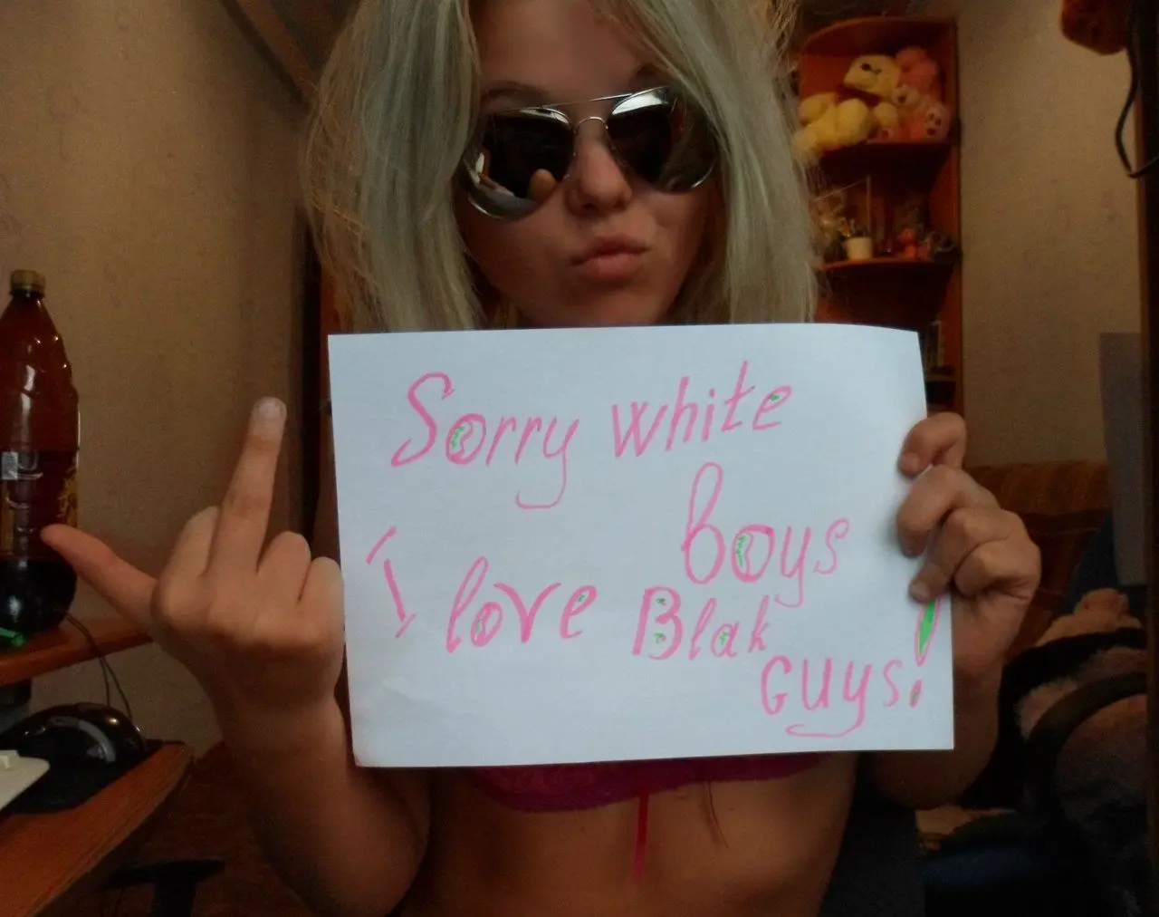 Mixed raceplay body writing and signs featuring Black and white women from JesusRaves