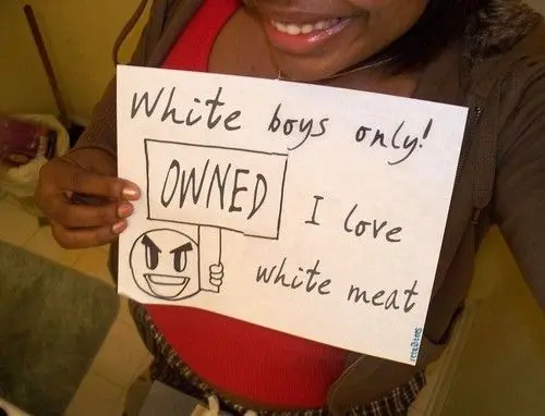Mixed raceplay body writing and signs featuring Black and white women from JesusRaves