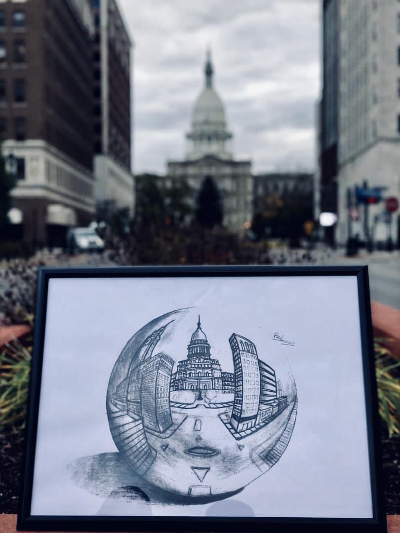 My 5 Point Perspective Sketch Drawing of The Capital.