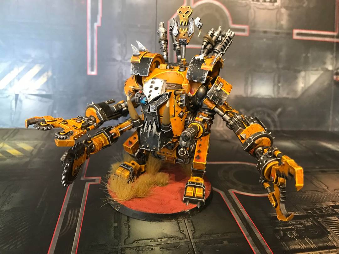 My Bad Moons Deff Dread, almost done with Ork starter