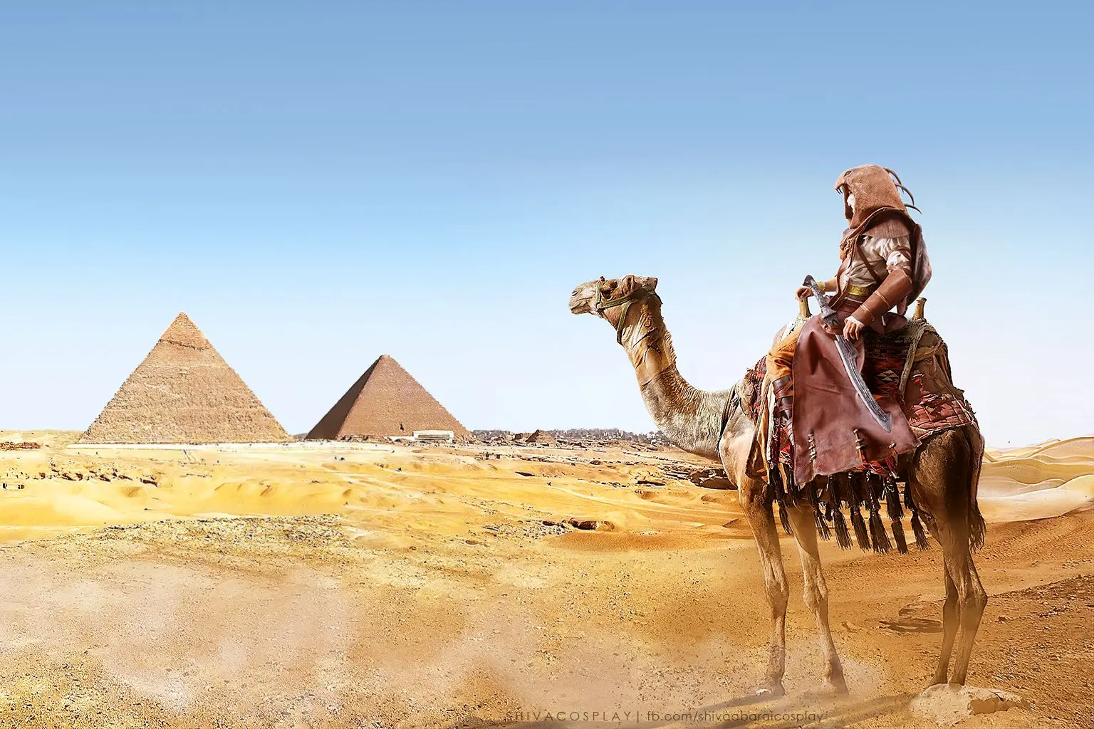 My Bayek cosplay Desert cobra outfit from AC Origins