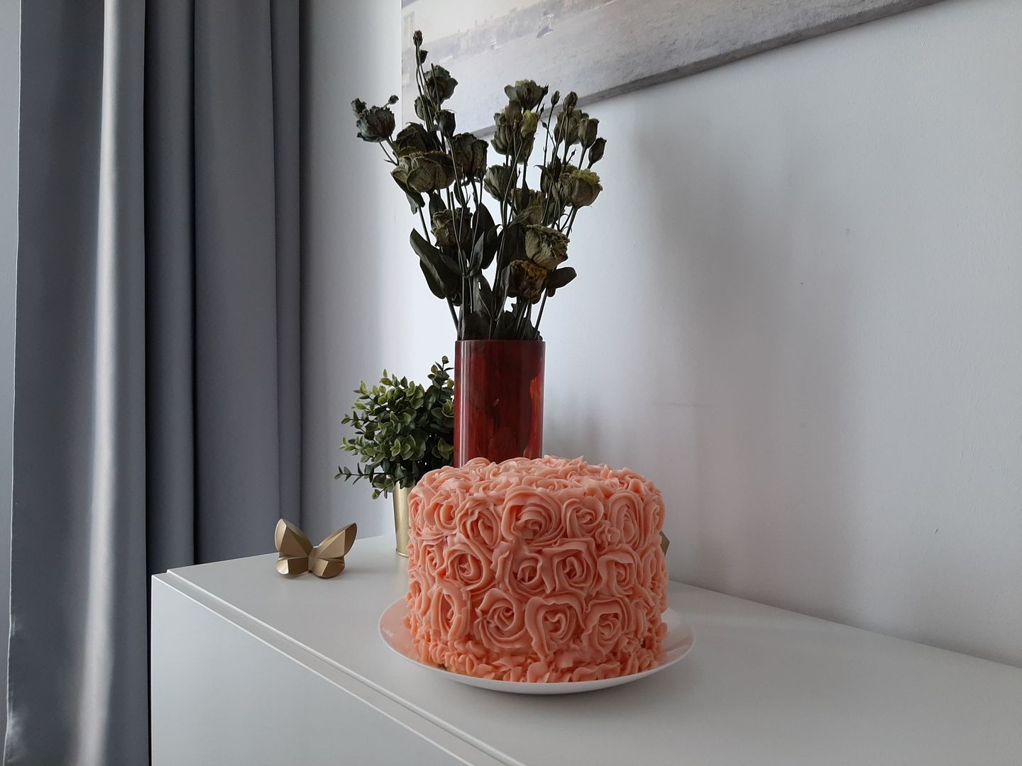 My birthday cake from 2 days ago. No fondant in sight.