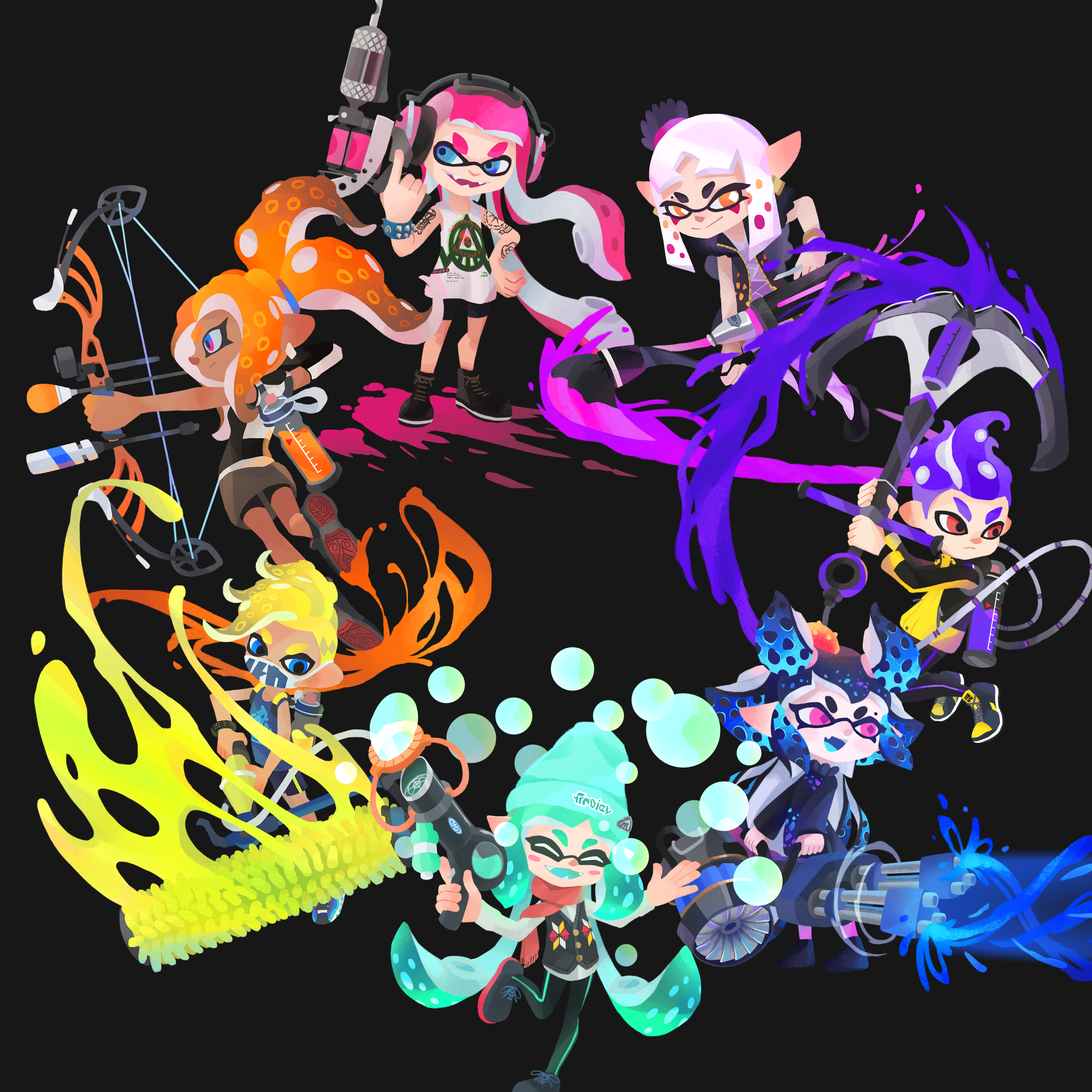 My completed Splatoon weapon concepts, 7 in total! | Scrolller