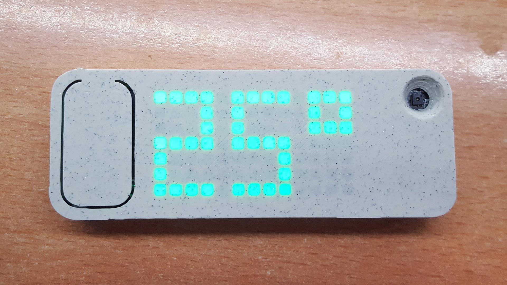 My ESP8266 MQTT temperature sensor with 13x7 led display! Make it yourself, github link in the comments :)