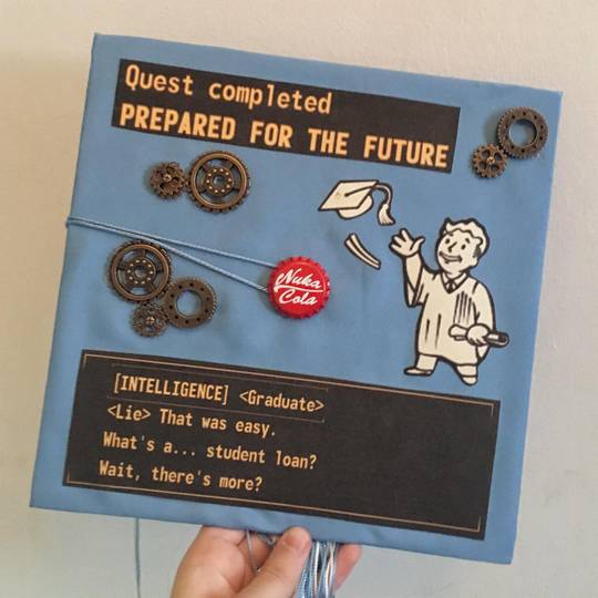 My Fallout: New Vegas themed HS graduation cap!