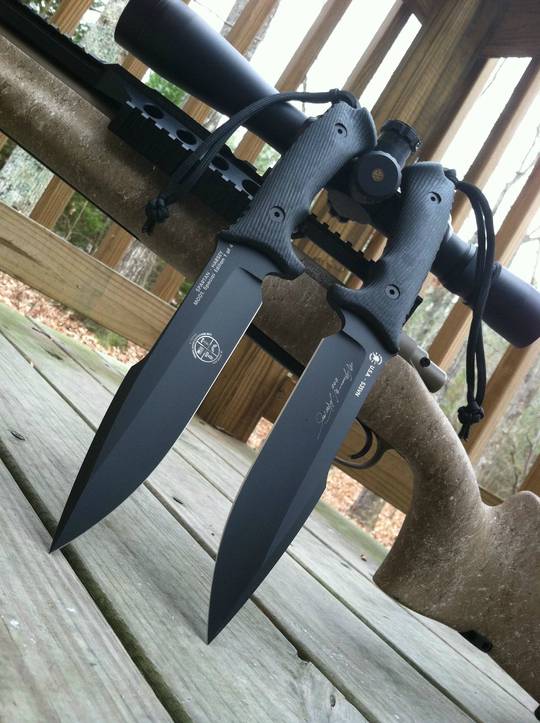 My father designs and makes tactical knives. Here is some work he did for the USASOC Sniper Competition.