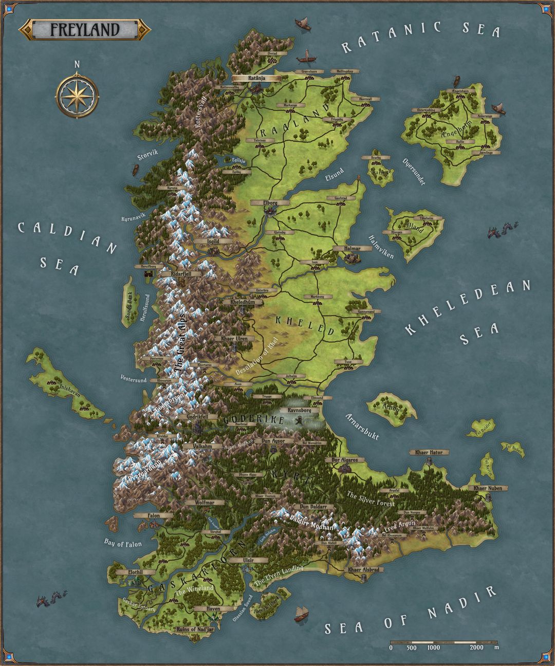 My first Inkarnate map. Not finished yet, but I'd love your feedback! It's part of a huge world I'm building for many years already.