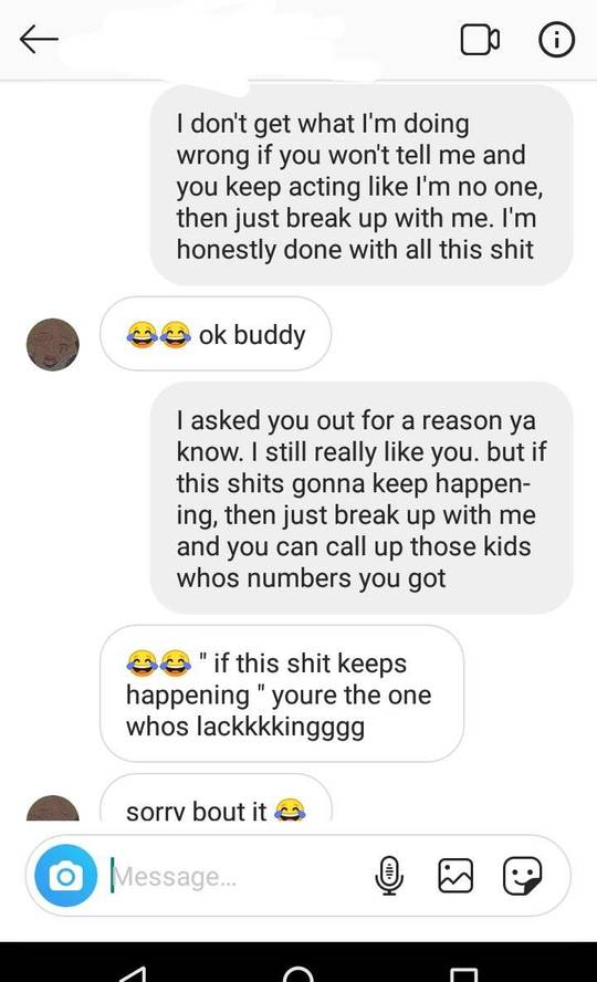 My friend broke up with this girl this is his pov, message me for all 7 screen shots