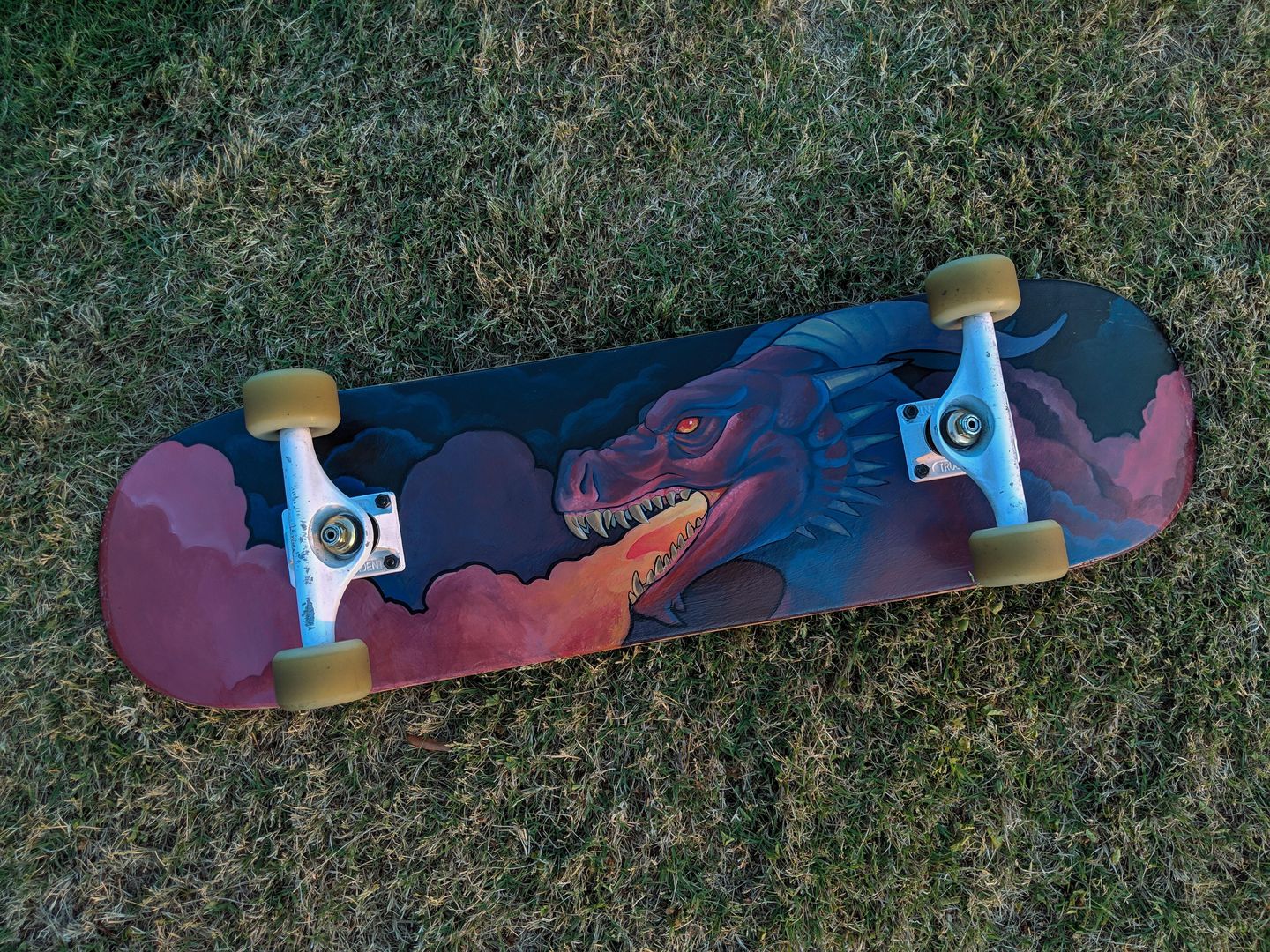 My friend wanted a colorful dragon for his deck (OC)