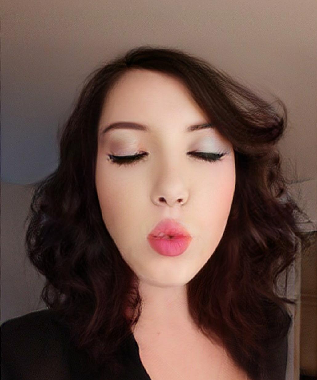My gf did my hair and makeup and told me to blow a kiss to my audience