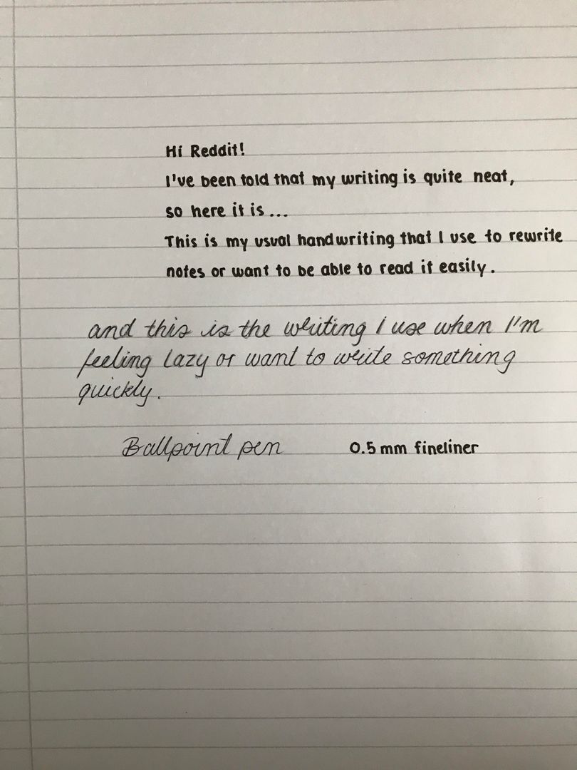 My handwriting...