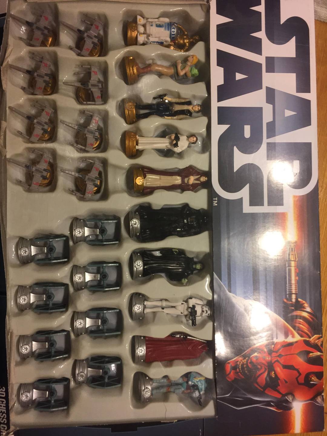 My kinda old Star Wars chess set. Forgot about it until recently.(sorry about glare in photo)