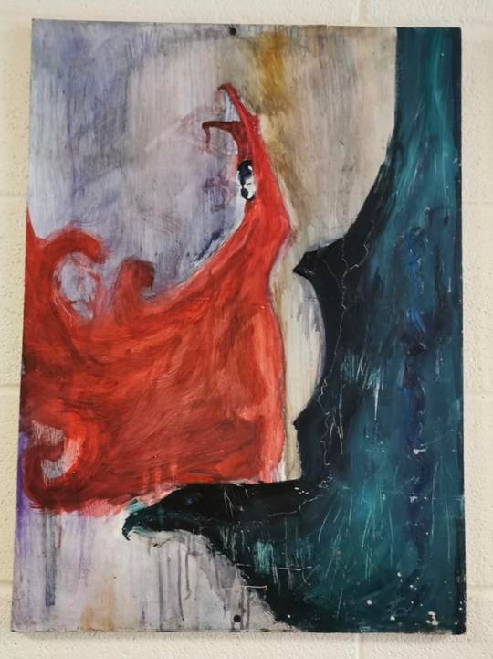 My mate visited our old school today and apparently my painting from when I was 13 is still on the wall!