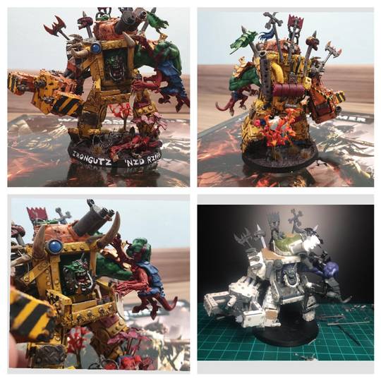 My mostly scratch build Ork Warboss, built for a friend!