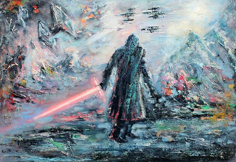 My oil painting of Kylo Ren on canvas