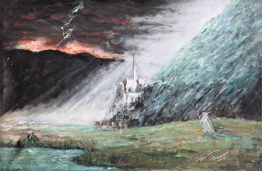 My oil painting of Gondor and the White Wizard