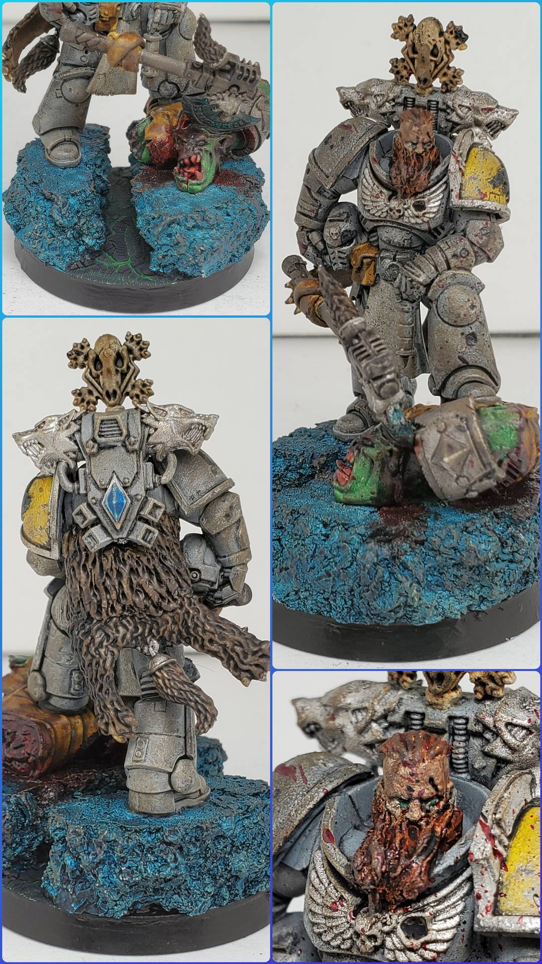 My sergeant Jovan space wolf conversion. Took a bunch of risk but I think it turned out well.