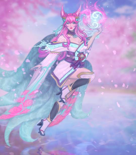 My Spirit Blossom Ahri fan art 🌸💕