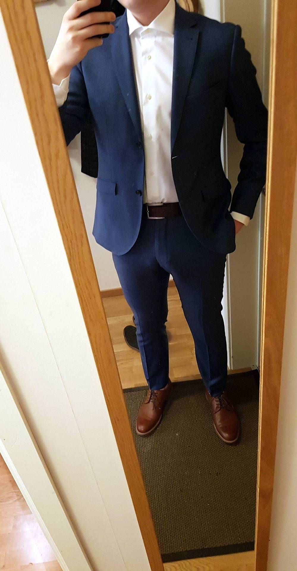 My suit's a little tight. Can you notice the bulge?