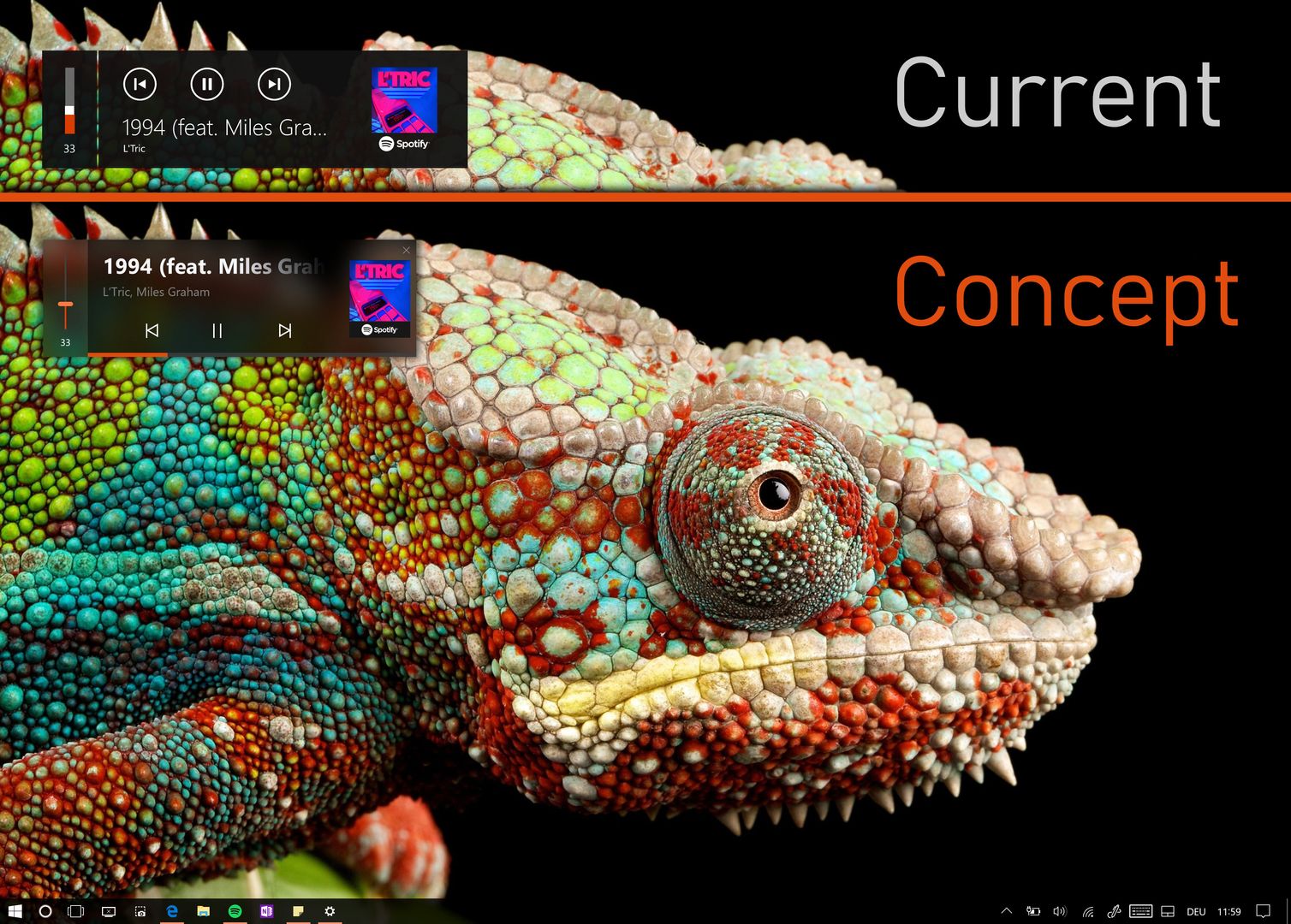 My take on a compact, modern and closable Media Overlay for Windows 10