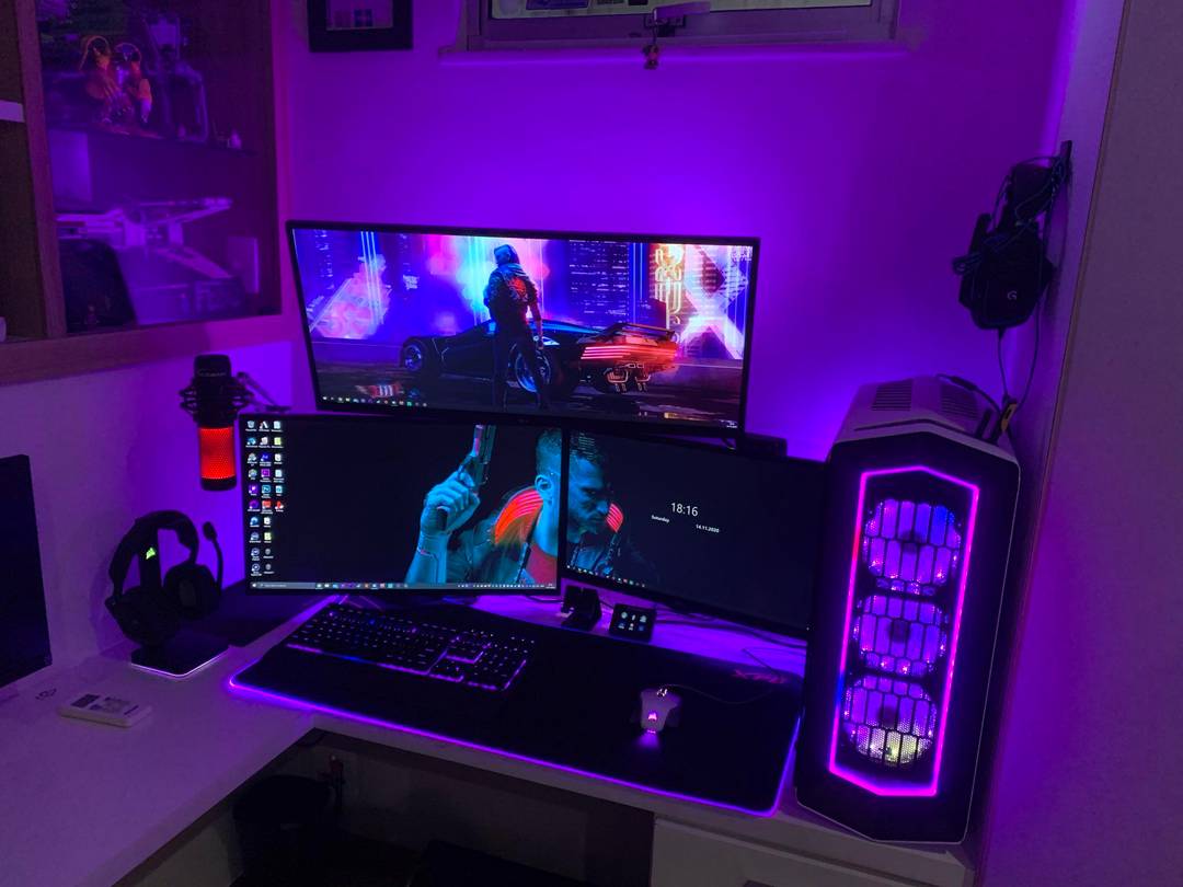 My work/gaming setup. RGB heaven