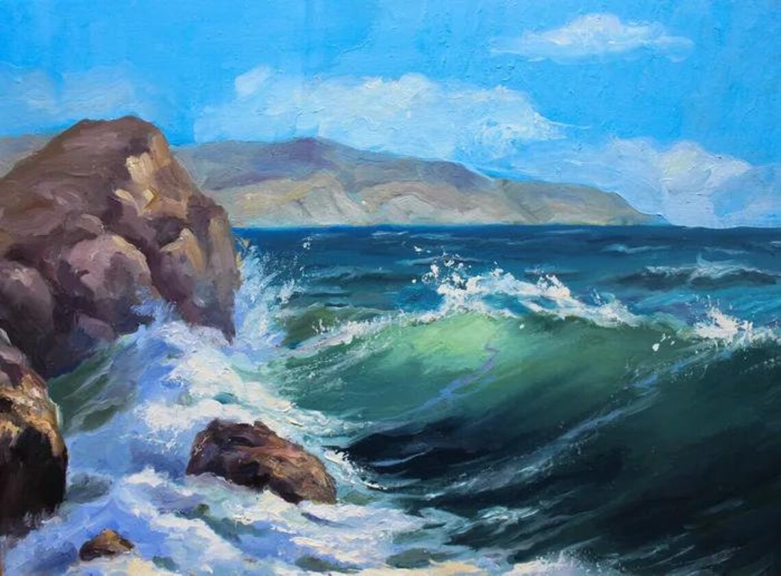 Near the shore.My oil painting on canvas.