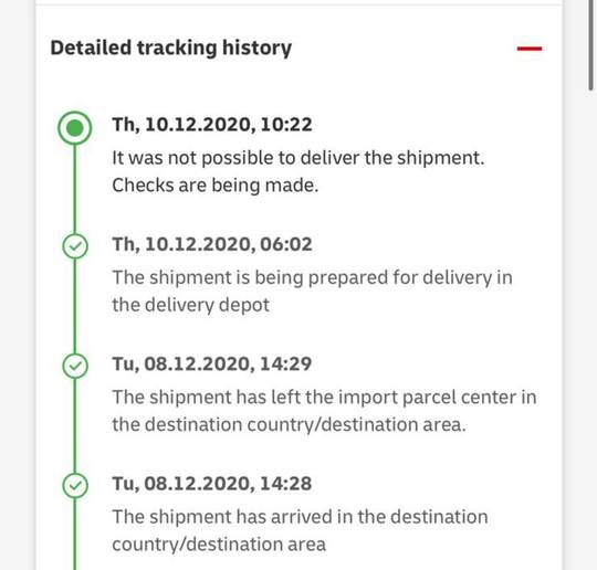 Never had this on An Post status - noob question - does this mean it's just delayed?