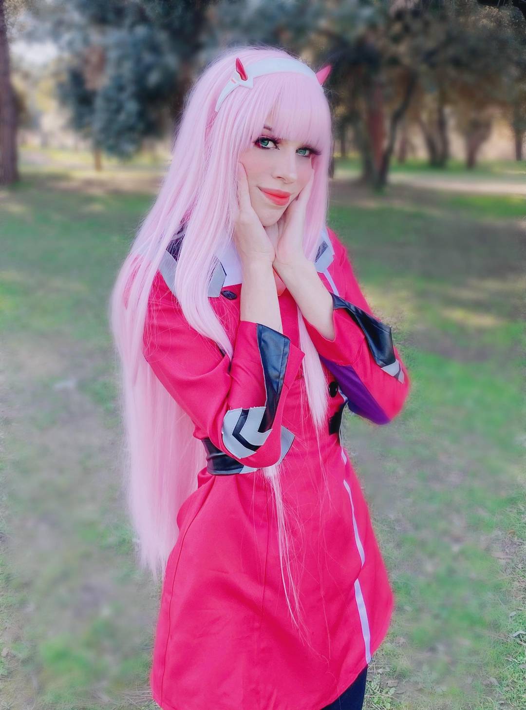 New cosplay !Zero Two with the uniform !cosplay and wig are from Cosplayclans