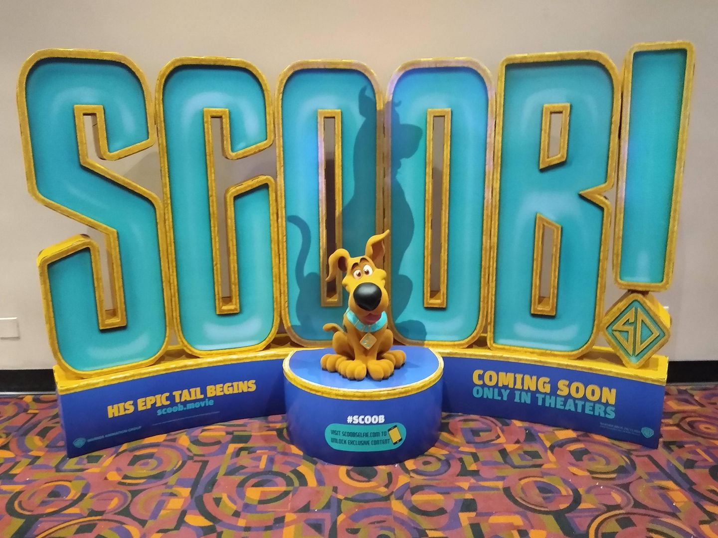 New Scooby Doo movie 3D promotional billboard at my work! Scoobys made of felt!!!