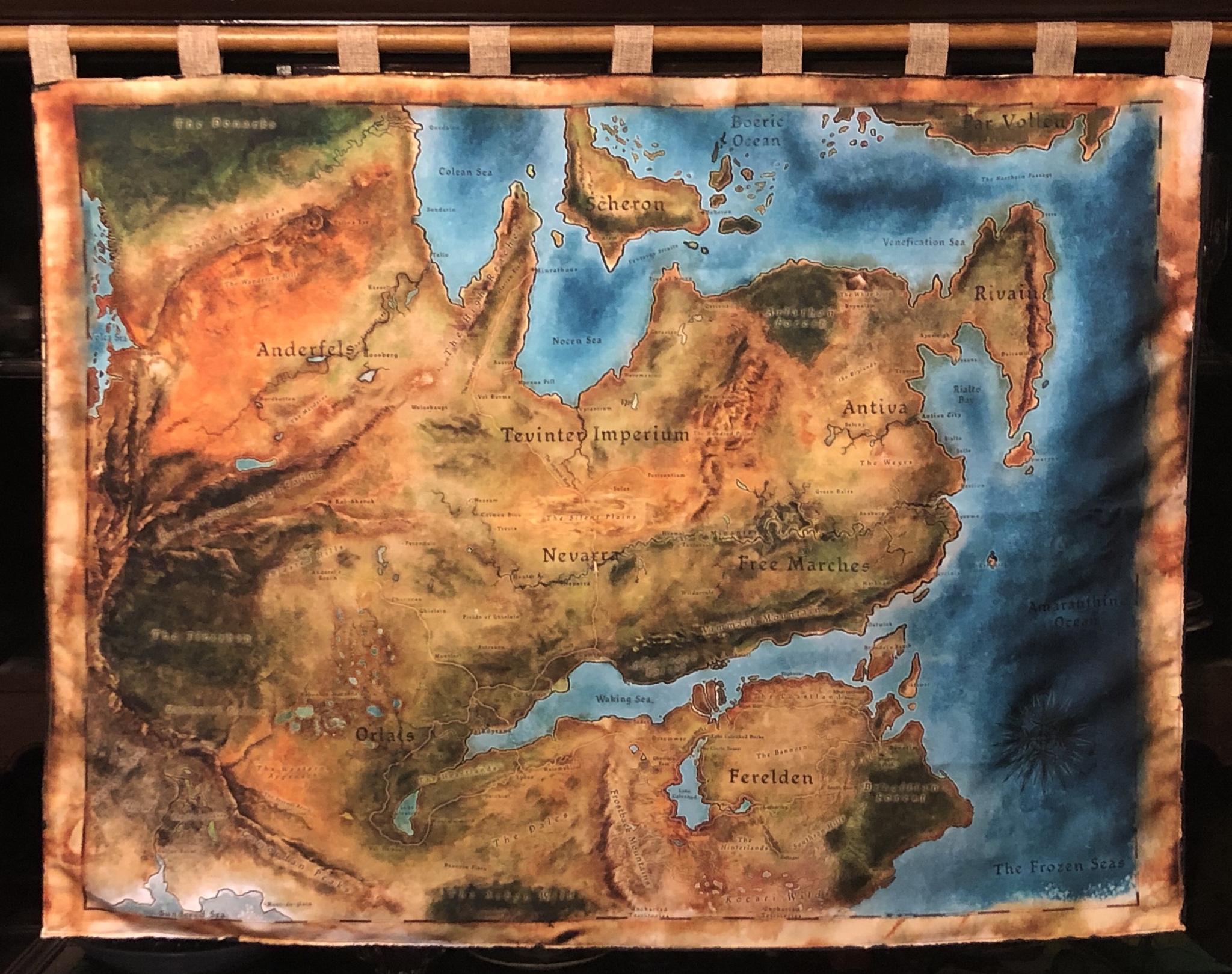 [No Spoilers][OC] I made a cloth wall map of Thedas! | Scrolller