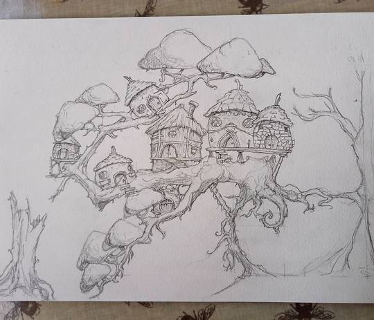 [OC] (Precariously balanced) pixie treehouse village