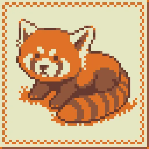 [OC] Red Panda in Pixel Art! (4 colors) | Scrolller