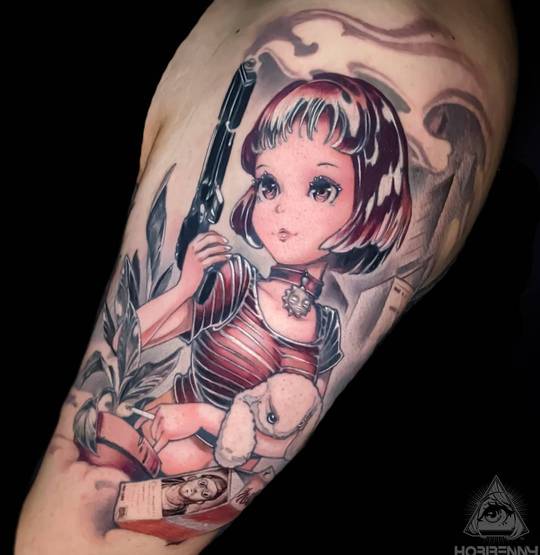 Oddly sexual tat of 12 y/o Matilda from Leon the professional