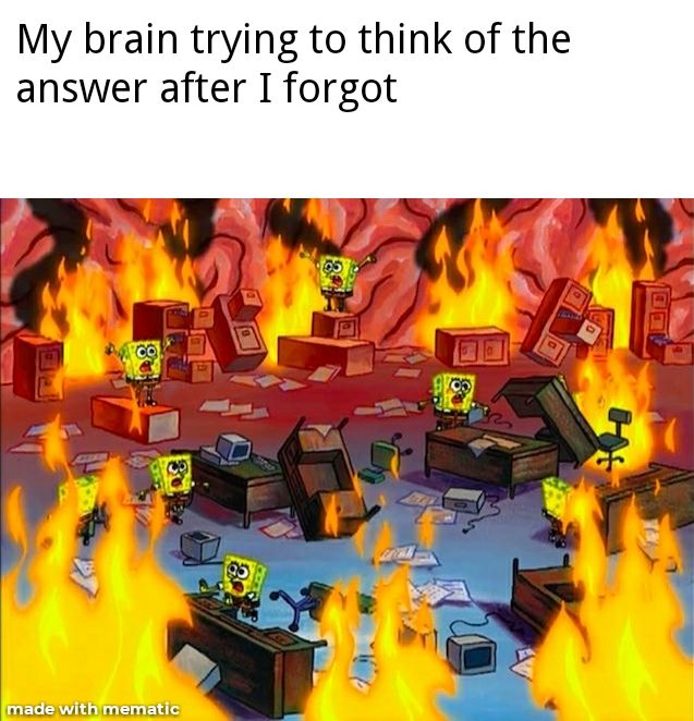 Oh crap think, think
