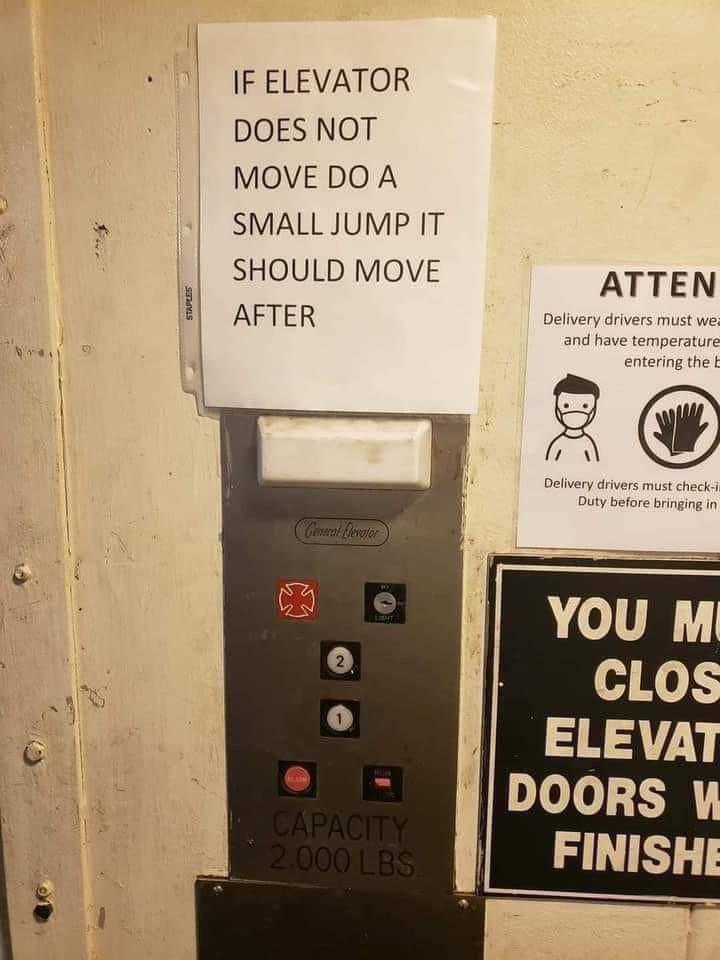 They said jump start the elevator