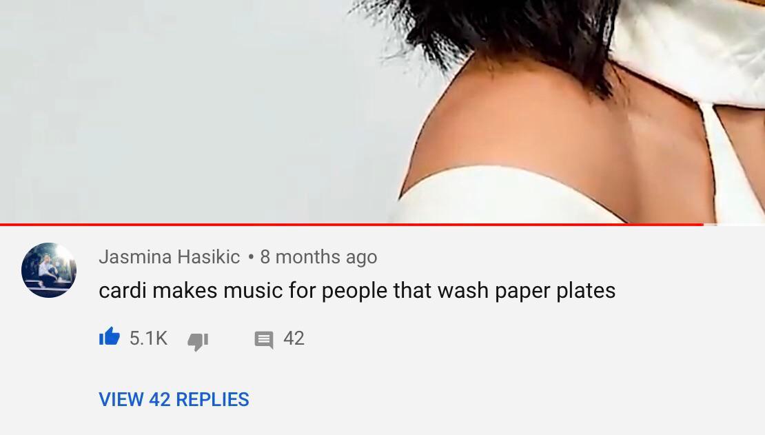 On a video about Cardi B—oh shit.
