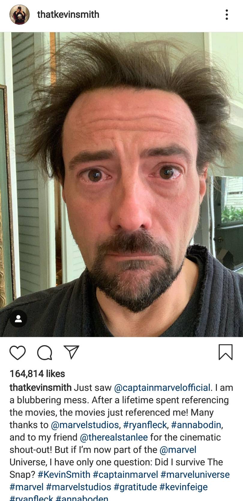 One of my favourite wholesome MCU moments - Kevin Smith reacts to Marvel referencing him after a lifetime of him referencing Marvel.