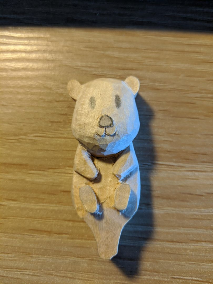 Otter carving I'm making. Any feedback? I'm thinking of painting whiskers on
